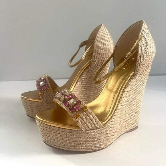 NEW AUTHENTIC GUCCI SWAROVSKI WEDGES - Picture 7 of 17